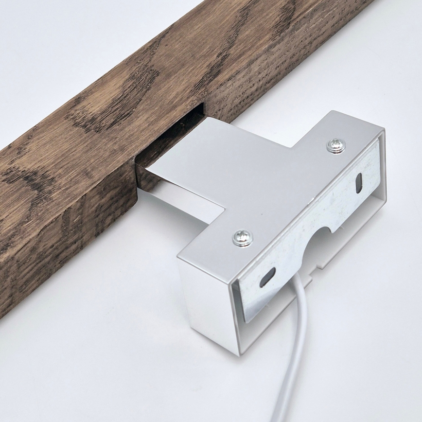 Brilagi - LED-Spiegelbeleuchtung für Badezimmer WOODY MIRROR LED/12W/230V 60 cm IP44 Eiche Walnuss/glänzendes Chrom