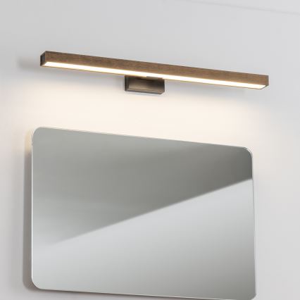 Brilagi - LED-Spiegelbeleuchtung für Badezimmer WOODY MIRROR LED/12W/230V 60 cm IP44 Eiche Walnuss/schwarz