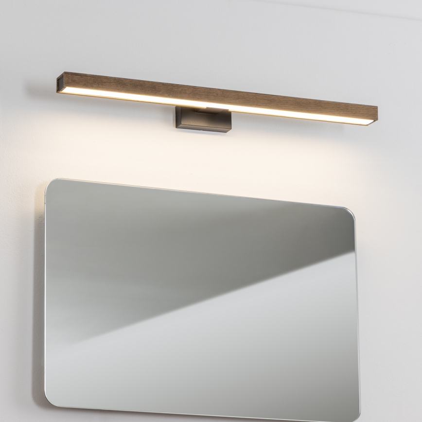 Brilagi - LED-Spiegelbeleuchtung für Badezimmer WOODY MIRROR LED/12W/230V 60 cm IP44 Eiche Walnuss/schwarz