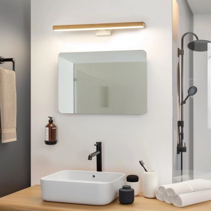 Brilagi - LED-Spiegelbeleuchtung für Badezimmer WOODY MIRROR LED/12W/230V 60 cm IP44 Eiche/weiß