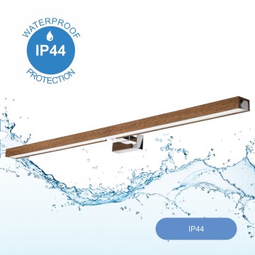 Brilagi - LED-Spiegelbeleuchtung für Badezimmer WOODY MIRROR LED/15W/230V 90 cm IP44 Eiche Kirsche/glänzendes Chrom