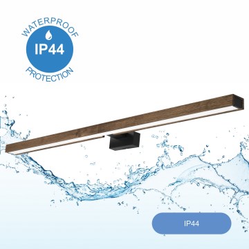 Brilagi - LED-Spiegelbeleuchtung für Badezimmer WOODY MIRROR LED/15W/230V 90 cm IP44 Eiche Walnuss/schwarz
