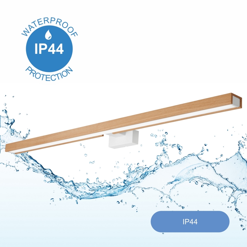 Brilagi - LED-Spiegelbeleuchtung für Badezimmer WOODY MIRROR LED/15W/230V 90 cm IP44 Eiche/weiß