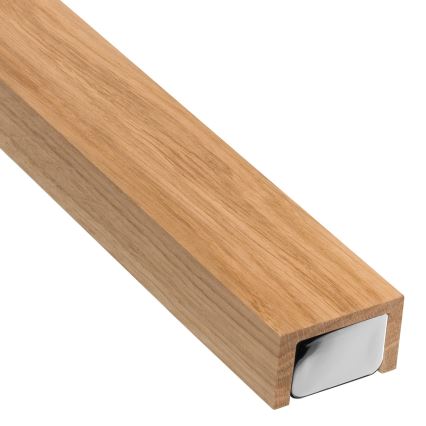 Brilagi - LED-Spiegelbeleuchtung für Badezimmer WOODY MIRROR LED/15W/230V IP44 Eiche/glänzendes Chrom