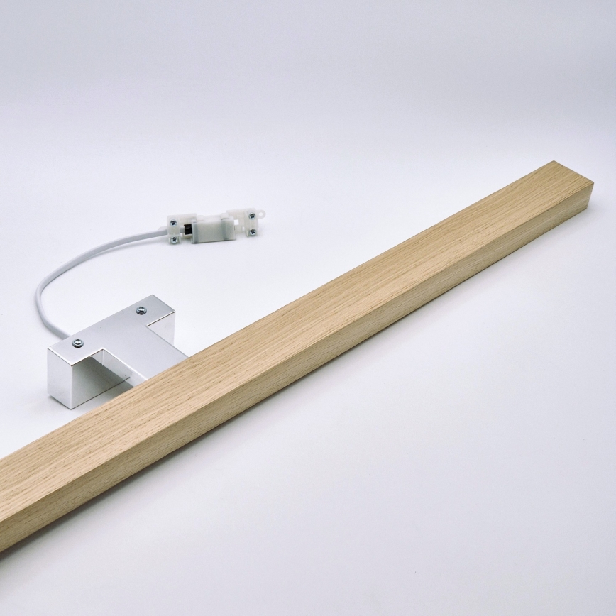 Brilagi - LED-Spiegelbeleuchtung für Badezimmer WOODY MIRROR LED/15W/230V IP44 Eiche/glänzendes Chrom