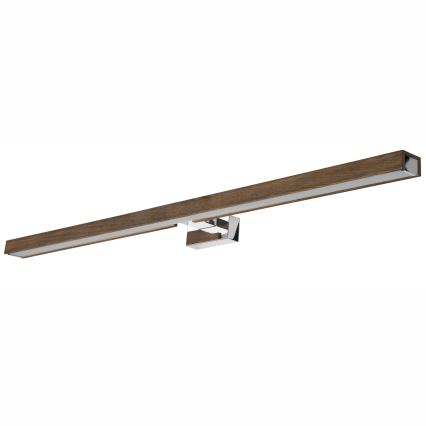 Brilagi - LED-Spiegelbeleuchtung für Badezimmer WOODY MIRROR LED/15W/230V 90 cm IP44 Eiche Walnuss/glänzendes Chrom