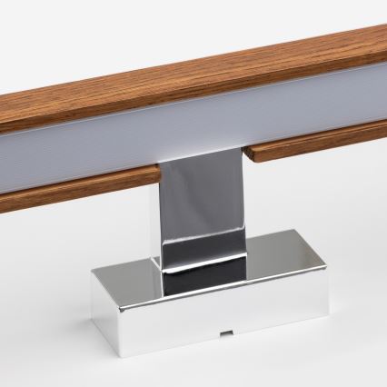 Brilagi - LED-Spiegelbeleuchtung für Badezimmer WOODY MIRROR LED/15W/230V 90 cm IP44 Eiche Kirsche/glänzendes Chrom