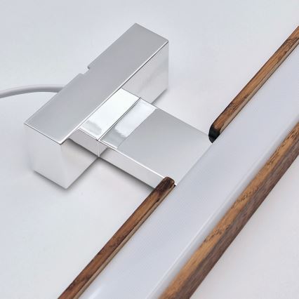 Brilagi - LED-Spiegelbeleuchtung für Badezimmer WOODY MIRROR LED/15W/230V 90 cm IP44 Eiche Kirsche/glänzendes Chrom