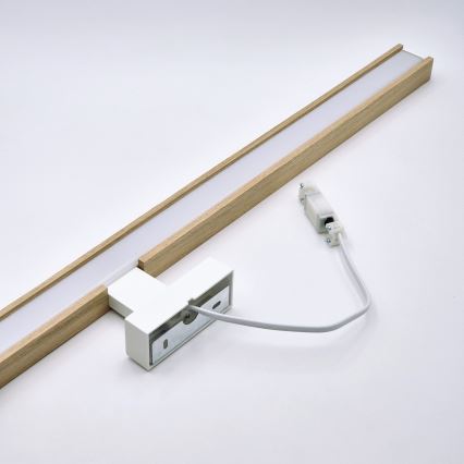 Brilagi - LED-Spiegelbeleuchtung für Badezimmer WOODY MIRROR LED/15W/230V 90 cm IP44 Eiche/weiß