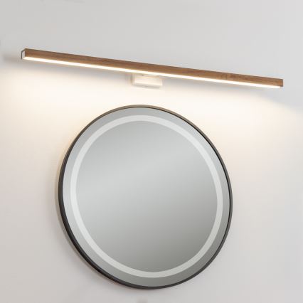 Brilagi - LED-Spiegelbeleuchtung für Badezimmer WOODY MIRROR LED/15W/230V 90 cm IP44 Eiche Kirsche/weiß