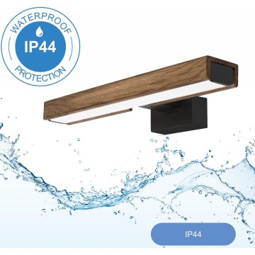 Brilagi - LED-Spiegelbeleuchtung für Badezimmer WOODY MIRROR LED/8W/230V 40 cm IP44 Eiche Walnuss/schwarz