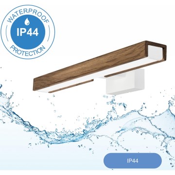 Brilagi - LED-Spiegelbeleuchtung für Badezimmer WOODY MIRROR LED/8W/230V 40 cm IP44 Eiche Walnuss/weiß
