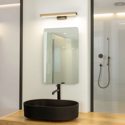 Brilagi - LED-Spiegelbeleuchtung für Badezimmer WOODY MIRROR LED/8W/230V 40 cm IP44 Eiche/schwarz