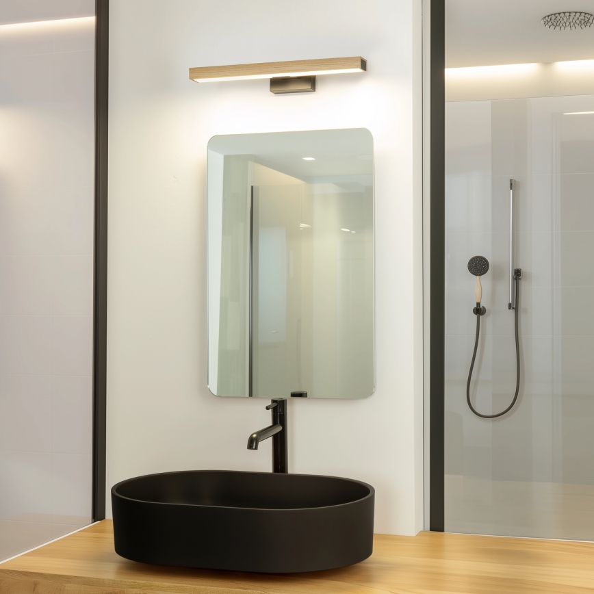 Brilagi - LED-Spiegelbeleuchtung für Badezimmer WOODY MIRROR LED/8W/230V 40 cm IP44 Eiche/schwarz