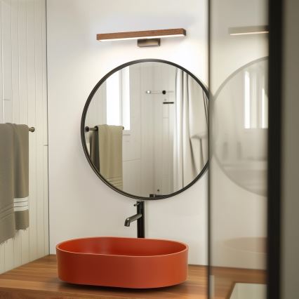 Brilagi - LED-Spiegelbeleuchtung für Badezimmer WOODY MIRROR LED/8W/230V 40 cm IP44 Eiche Kirsche/schwarz