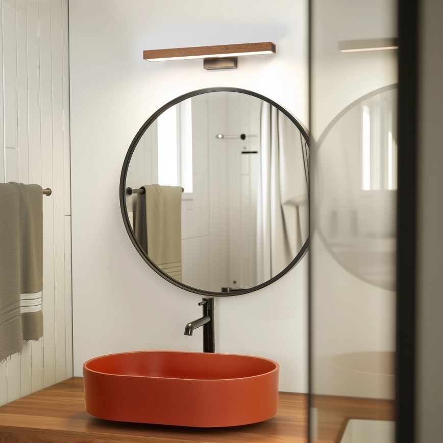 Brilagi - LED-Spiegelbeleuchtung für Badezimmer WOODY MIRROR LED/8W/230V 40 cm IP44 Eiche Kirsche/schwarz