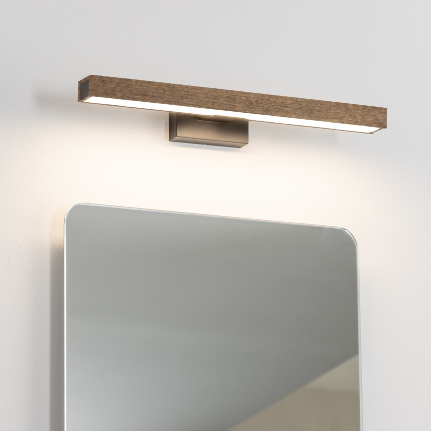 Brilagi - LED-Spiegelbeleuchtung für Badezimmer WOODY MIRROR LED/8W/230V 40 cm IP44 Eiche Walnuss/schwarz