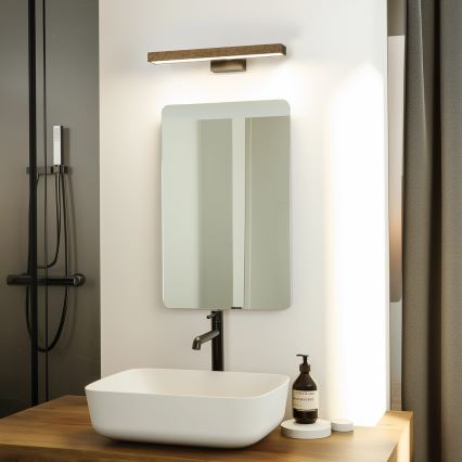 Brilagi - LED-Spiegelbeleuchtung für Badezimmer WOODY MIRROR LED/8W/230V 40 cm IP44 Eiche Walnuss/schwarz