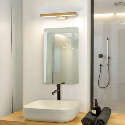 Brilagi - LED-Spiegelbeleuchtung für Badezimmer WOODY MIRROR LED/8W/230V 40 cm IP44 Eiche/weiß