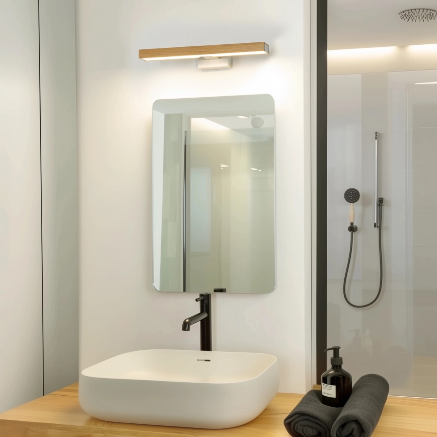 Brilagi - LED-Spiegelbeleuchtung für Badezimmer WOODY MIRROR LED/8W/230V 40 cm IP44 Eiche/weiß