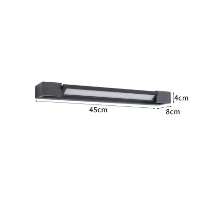 Brilagi - LED-Badezimmer-Spiegelleuchte AQUA LINE LED/12W/230V 45 cm IP44 schwarz CRI 90