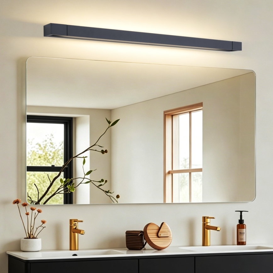 BRILAGI - LED-Spiegelleuchte AQUA LINE LED/28W/230V 100 cm IP44 schwarz CRI 90