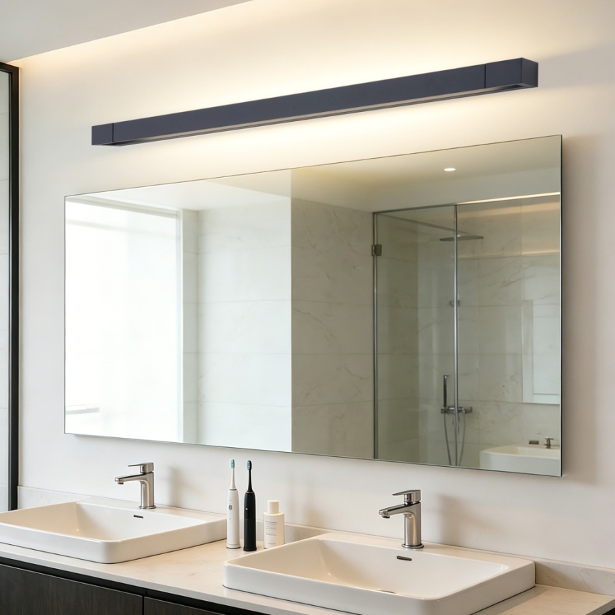 BRILAGI - LED-Spiegelleuchte AQUA LINE LED/28W/230V 100 cm IP44 schwarz CRI 90