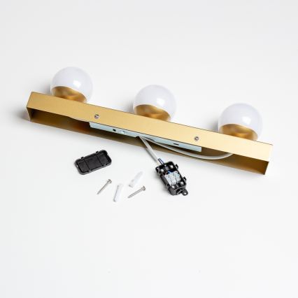 Brilagi - LED-Beleuchtung für Badezimmerspiegel HOLLYWOOD 3xLED/3W/230V 39 cm IP44 gold