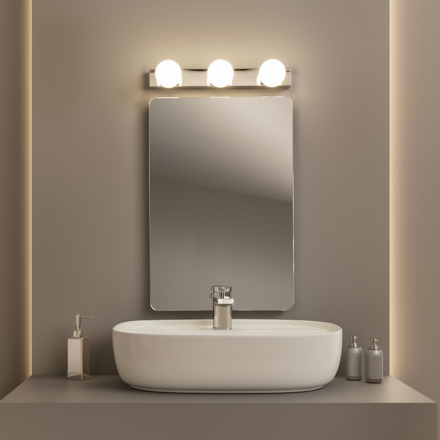 Brilagi - LED-Spiegelleuchte für Badezimmer HOLLYWOOD 3xLED/3W/230V 39 cm IP44 Hochglanzchrom