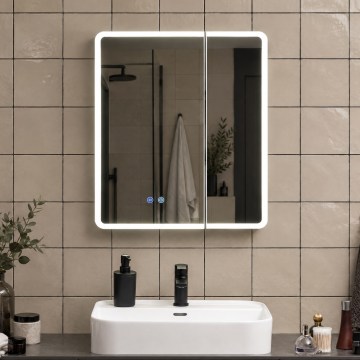 BRILAGI - LED-Spiegelschrank mit Hintergrundbeleuchtung NOTO DOUBLE 60x70 cm