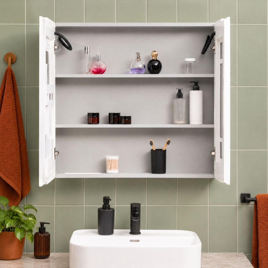 BRILAGI - LED-Spiegelschrank mit Hintergrundbeleuchtung NOTO DOUBLE 77x70 cm