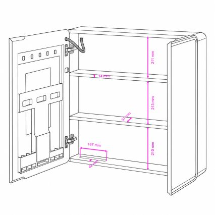 BRILAGI - LED-Spiegelschrank mit Hintergrundbeleuchtung NOTO DOUBLE 77x70 cm