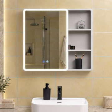 BRILAGI - LED-Spiegelschrank mit Hintergrundbeleuchtung NOTO SINGLE 77x65 cm