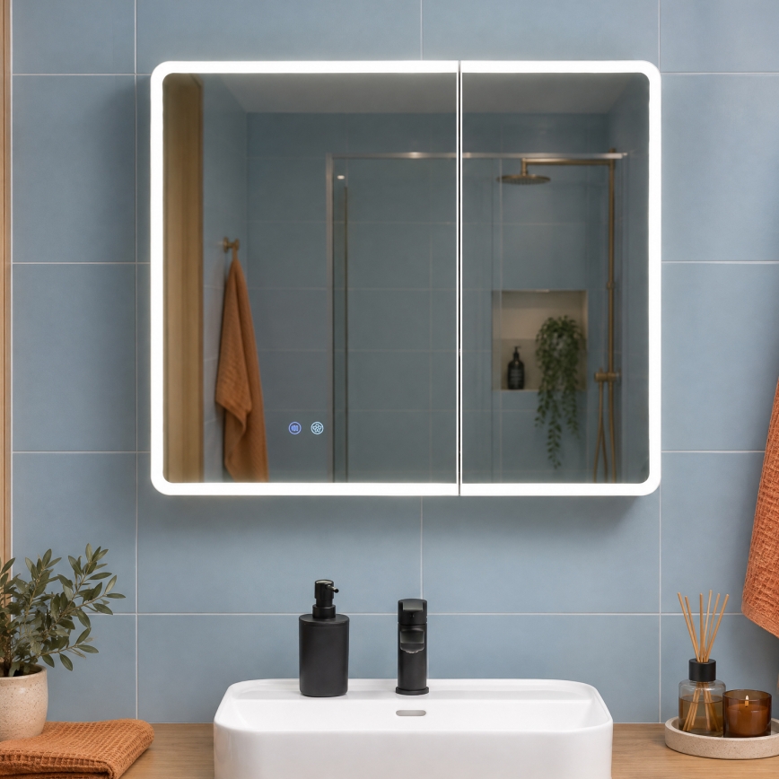 BRILAGI - LED-Spiegelschrank mit integrierter Beleuchtung NOTO DOUBLE 78x65 cm