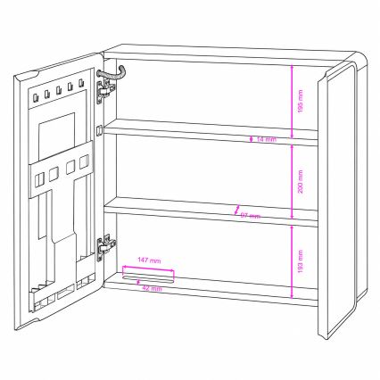 BRILAGI - LED-Spiegelschrank mit integrierter Beleuchtung NOTO DOUBLE 78x65 cm