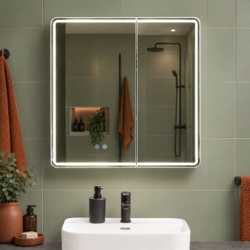 BRILAGI - LED-Spiegelschrank mit integrierter Beleuchtung NOTO DOUBLE 78x70 cm