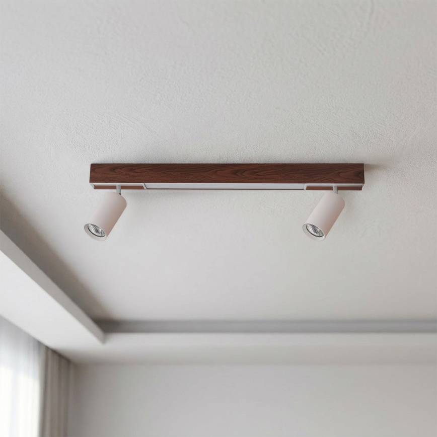 BRILAGI - LED-Spot SELE 2xGU10/30W/230V + LED/15W weiß/Eichen-Dekor