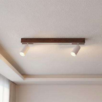 BRILAGI - LED-Spot SELE 2xGU10/30W/230V + LED/15W weiß/Eichen-Dekor