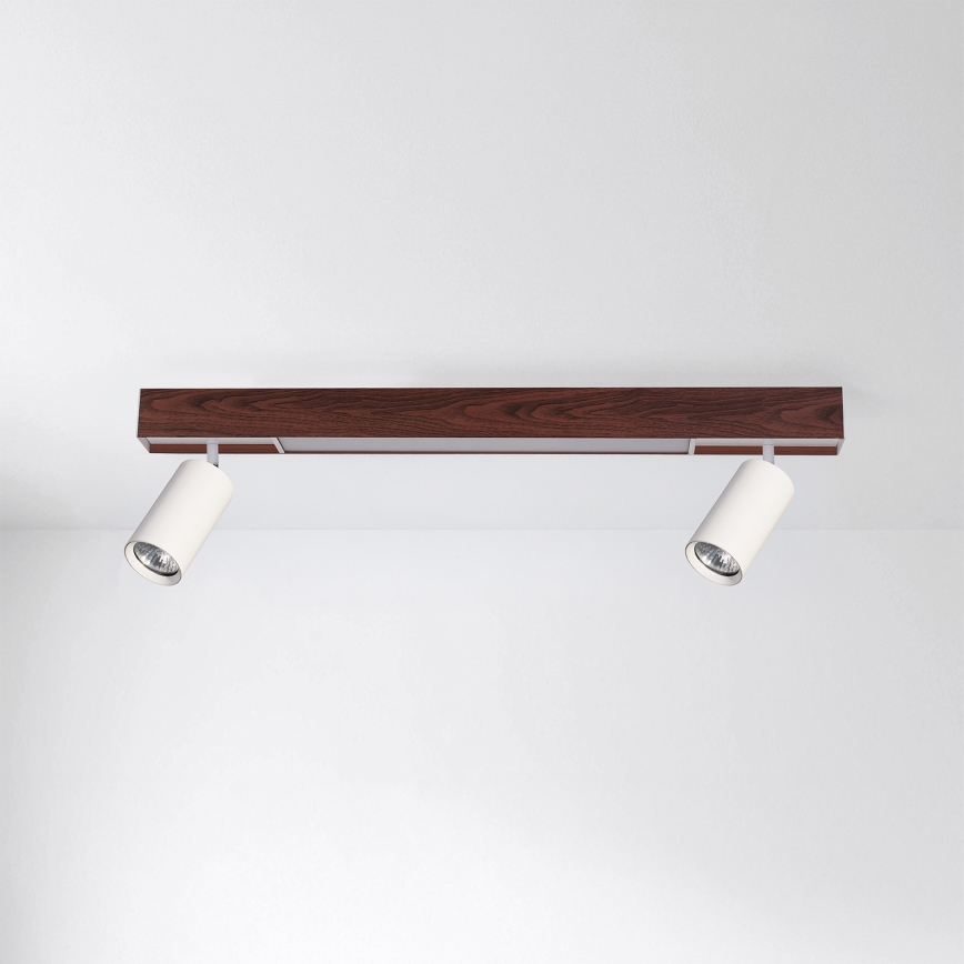BRILAGI - LED-Spot SELE 2xGU10/30W/230V + LED/15W weiß/Eichen-Dekor