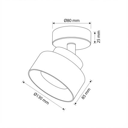 Brilagi - LED Spotleuchte AURA LUX 1xGX53/30W/230V Ø 13 cm schwarz/rauchglas