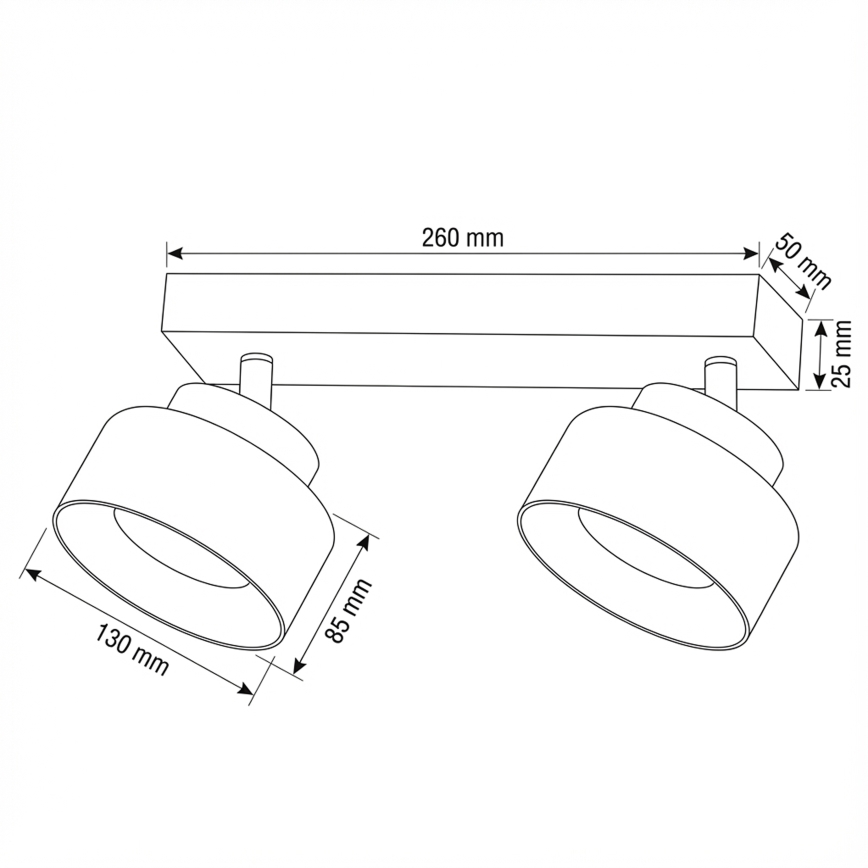 Brilagi - LED Spotleuchte AURA LUX 2xGX53/30W/230V schwarz/gold