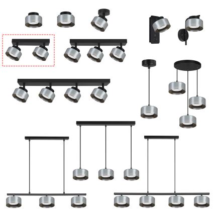 Brilagi - LED Spotleuchte AURA LUX 2xGX53/30W/230V schwarz/rauchfarben