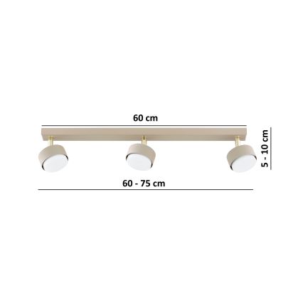 Brilagi - LED-Spotleuchte MONO 3xGX53/12W/230V beige