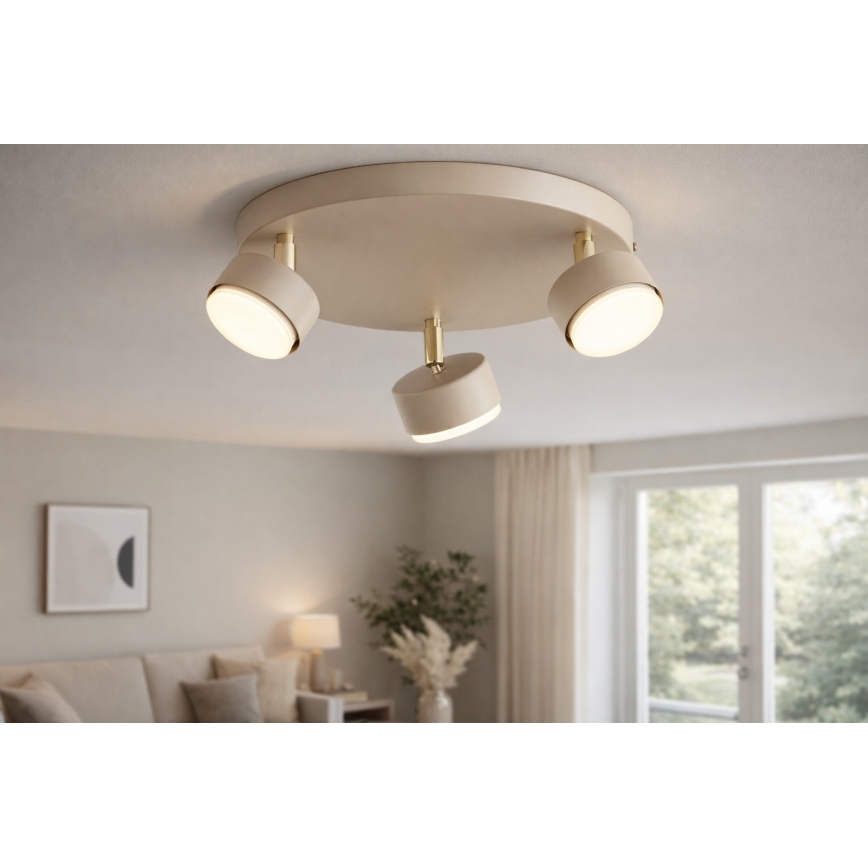 Brilagi - LED-Spotleuchte MONO 3xGX53/30W/230V beige/gold