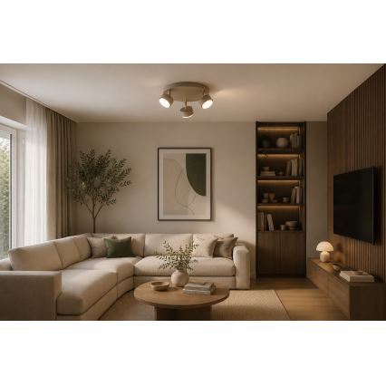 Brilagi - LED-Spotleuchte MONO 3xGX53/30W/230V beige/gold