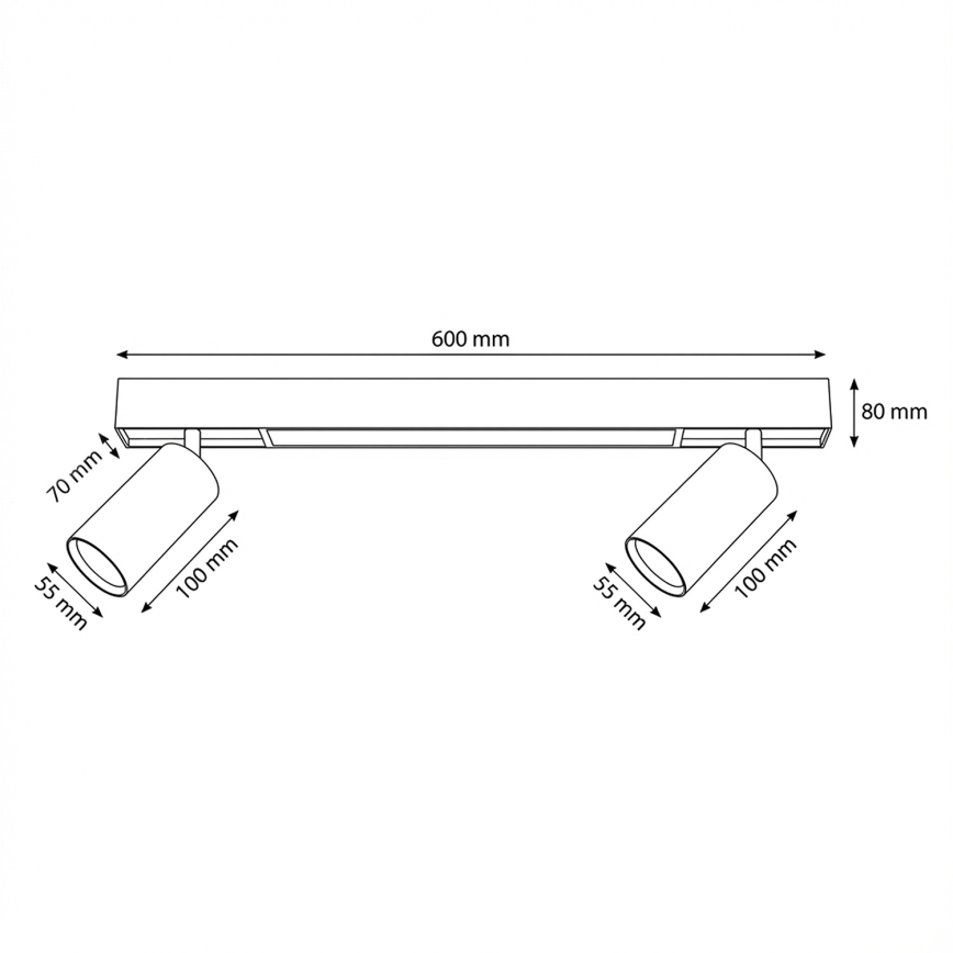 Brilagi - LED-Spotleuchte SELE 2xGU10/30W/230V + LED/15W weiß
