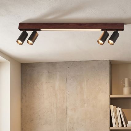 BRILAGI - LED-Spotleuchte SELE 4xGU10/30W/230V + LED/20W schwarz/Kirschdekor