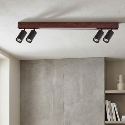 BRILAGI - LED-Spotleuchte SELE 4xGU10/30W/230V + LED/20W schwarz/Kirschdekor