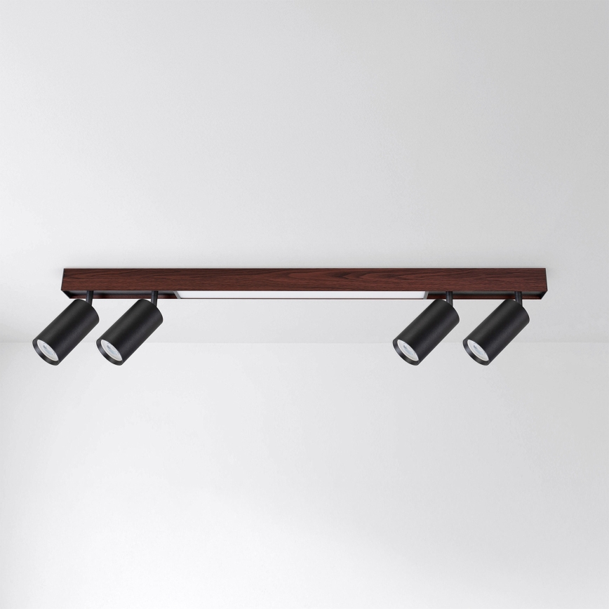 BRILAGI - LED-Spotleuchte SELE 4xGU10/30W/230V + LED/20W schwarz/Kirschdekor