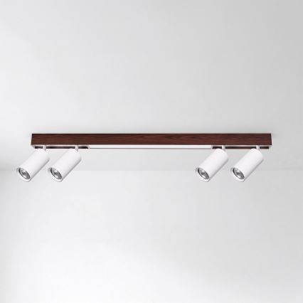 BRILAGI - LED-Spotleuchte SELE 4xGU10/30W/230V + LED/20W weiß/Eiche-Dekor